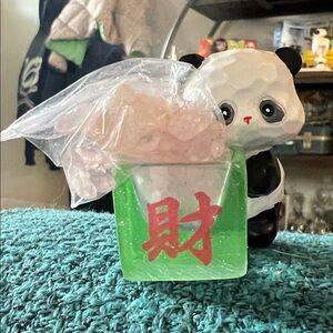 Baby panda with good fortune rose quartz - perfect for the new lunar new year!
